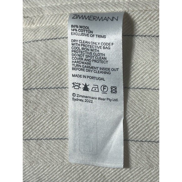 Zimmermann Luminosity Bustier Cream with Black Pinstripes Crop Top Sz 8-10 NWT - Picture 11 of 11